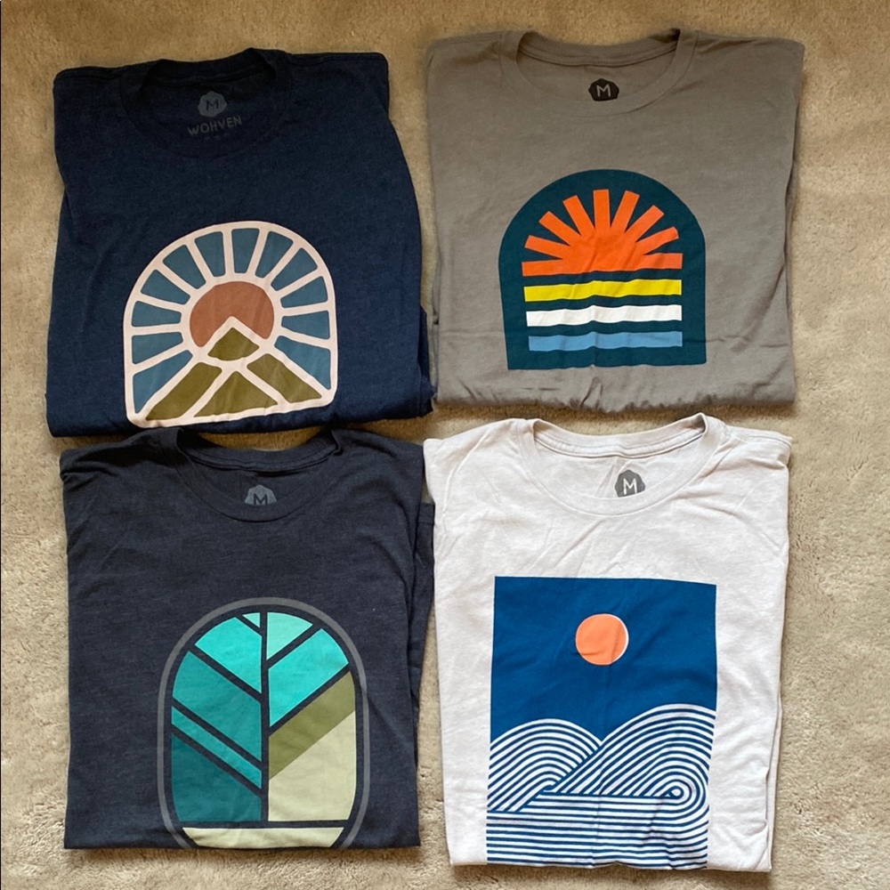 Lot of 4 Wohven Men's Short Sleeve Tees - Medium  Like New!